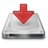 down arrow on disk drive icon